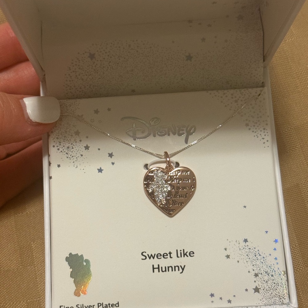 Disney Pendant Necklace with Crystal Pooh silhouette